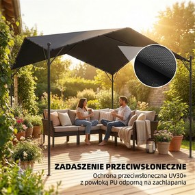 Outsunny Pergola Altana 3x3m Wodoodporna Stabilna Zimoodporna Ochrona Przed Słońcem ze Skośnym Dachem Wzmocnienia Trójkątne | Aosom PL
