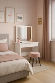 Biała toaletka z lustrem L0-L42