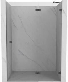 Mexen Lunar L drzwi prysznicowe uchylne prawe 140 cm, transparent, gun metal - 834L-140-000-95-00-P