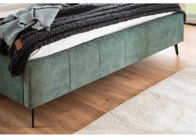 Zielone tapicerowane łóżko dwuosobowe ze schowkiem i stelażem 180x200 cm Lizzano – Meise Möbel