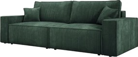 Kanapa KASJO Lewostronny Sofo-Narożnik z funkcją spania i poduszkami, 2x pojemnik POSO 014 Zielony DOMOHOME