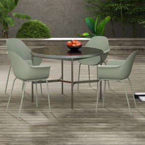 Outsunny Zestaw 4 krzeseł ogrodowych Składane Zielone z oparciem Podłokietniki do 120 kg | Aosom PL