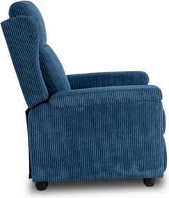 Fotel Rozkładany z Podnóżkiem SPENCER Granatowy Sztruksowy Nowoczesny