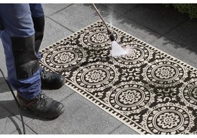 Czarno-kremowy chodnik odpowiedni na zewnątrz NORTHRUGS Jardin, 80x250 cm