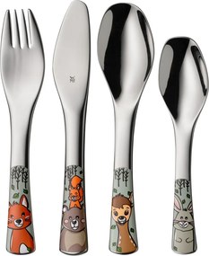 Sztućce dla dzieci ze stali nierdzewnej w kolorze srebra 4 szt. Forest Friends – WMF