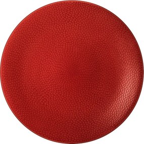 Zestaw 6 Płaskich Talerzy Stone Czerwonych 27 cm - Kolekcja Médard de Noblat