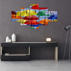 Obraz kolorowych parasoli (125x70 cm)