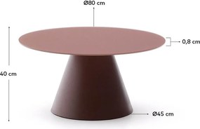 Okrągły stolik ze szklanym blatem w kolorze terakoty ø 80 cm Wilshire – Kave Home