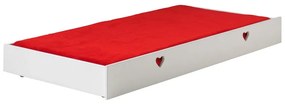 Białe łóżko dziecięce z litego drewna sosnowego z wysuwanym łóżkiem ze schowkiem 90x200 cm AMORI – Vipack