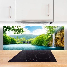 Szkło do Kuchni na Ścianę Wodospad Nad Ukrytym Jeziorem