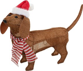 Piesek LED Dekoracja świąteczna Figurka psa Oświetlenie świąteczne Timer 60 cm