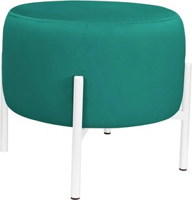 Pufa OLA loft ławka podnóżek metal : Kolor Stelaża - Biały, Kolor tkaniny - VELVET - MG20, Typ tkaniny - Velvet