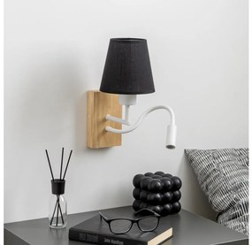 Brilagi - LED Kinkiet NUBILA WOOD 1xE27/25W/230V + LED/3W dąb/czarny