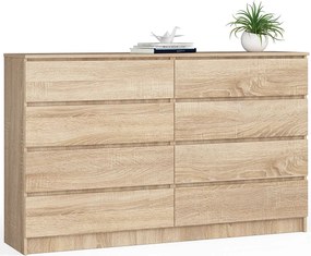 Komoda AKORD K160 Dąb Sonoma 160 cm 8 szuflad kolor Dąb Sonoma mat 160x40x99 cm