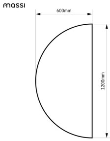 Lustro półokrągłe wiszące bezramowe oszlifowane MOON |Różne rozmiary | Różne kolory szkła : Kolor tafli szkła - Brązowy, Rozmiar - 120 x 60 cm