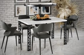Stół na ażurowych nogach Matio 215 z blatem 80x80 rozkładany do 215 cm