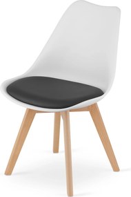 PROMOCJA Biało-czarne krzesło BALI MARK z bukowymi nogami II gatunek