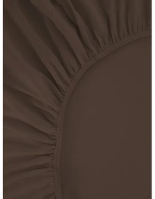 PrzytulneMieszkanie.pl Prześcieradło jersey ALVORA ciemny brąz 180 x 200 cm