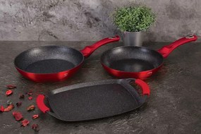 3 aluminiowe patelnie z powłoką granitową B3-L96
