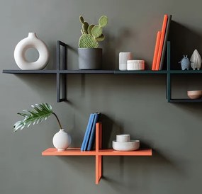 Industrialna półka ścienna Puzi czarna