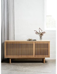 Niska komoda w dekorze dębu w naturalnym kolorze 143x70 cm Tiber – Unique Furniture