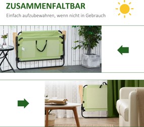 Outsunny Krzesło kempingowe dla dwóch osób, składane, z uchwytami na napoje, 141 x 67 x 80 cm, Zielony