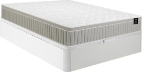 Zestaw 140 x 190 cm biała skrzynia + materac piankowy z żelem z pamięcią kształtu 7 stref gr. 22 cm - SOMIRA marki YSMÉE