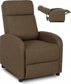 Fotel Rozkładany Wypoczynkowy z Podnóżkiem DANNY Brązowy Nowoczesny