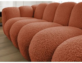 Ceglasta sofa z materiału bouclé 232 cm Hippolyte – Bobochic Paris
