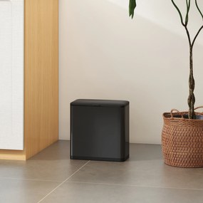 HOMCOM 8 L kosz na śmieci, ustawiany wolnostojąco lub wiszący, stal nierdzewna, czarny