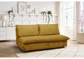 Żółta sztruksowa rozkładana sofa 184 cm Isadora – Bobochic Paris