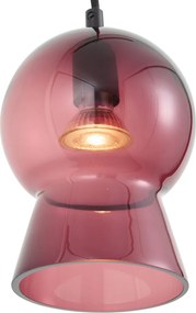 Lampa wisząca retro czarna z fioletowym szkłem do systemu szynowego 1-fazowego - Iconic Bell