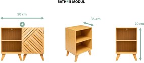 Szafka łazienkowa Bath n'modul, zamykana, bambus, 70 cm