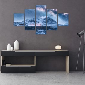 Obraz gór z gwieździstym niebem (125x70 cm)