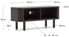 Ciemnobrązowa szafka pod TV w dekorze jesionu 120x50 cm Mailen – Kave Home