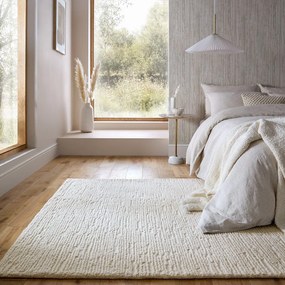 Wełniany dywan tkany ręcznie w kolorze kości słoniowej 160x230 cm Harris Boucle – Flair Rugs