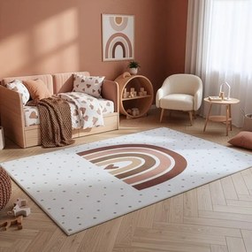 Dywan dziecięcy Coco Tęcza beżowa na kremowym tle 80 cm x 150 cm