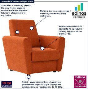 Rudy fotel skandynawski do salonu F8-S92