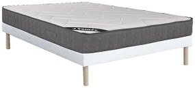 Zestaw 140 x 190 cm stelaż + materac o grub. 23 cm z 5-strefowymi sprężynami kieszeniowymi i pamięcią kształtu - BABYLONE marki YSMÉE