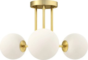 HOMCOM Plafon z kulistymi kloszami i oprawkami G9, bez źródeł światła, złoty | Aosom PL