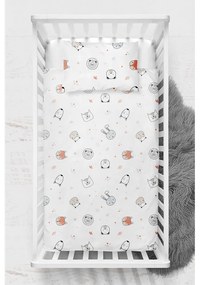 Biała pościel dziecięca do łóżeczka z bawełny renforcé 100x150 cm Safari – Mijolnir