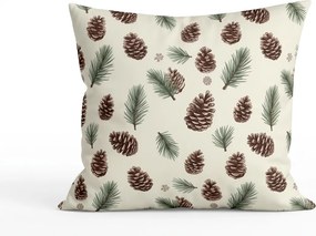 Bawełniana poszewka na poduszkę PINE CONES 45x45 cm, kolorowa