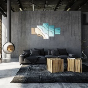 Abstrakcyjny obraz wybrzeża morskiego (125x70 cm)