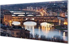 Panel Szklany Nocne Refleksy na Rzece