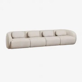 Sofa Modułowa Coquette 4-częściowa Z Tkaniny Szenilowej Kremowo-beżowy Szenil - Sklum