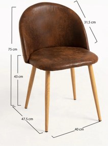 Zestaw 4 Krzese Vint Ekoskóra