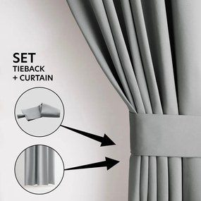 Szara zaciemniająca zasłona termiczna 140x270 cm Pleat – Restilo
