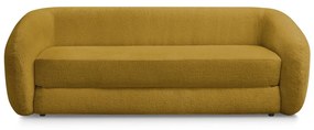 Musztardowa rozkładana sofa z tkaniny szenilowej 228 cm Neyo – Bobochic Paris