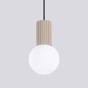 Lampa wisząca HALO 1 taupe ryflowana SOLLUX  LIGHTING