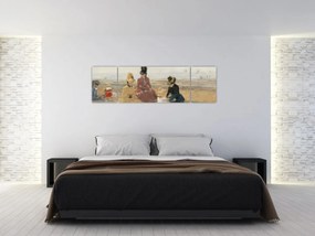 Obraz - Eugène Boudin, On the Beach, Trouville, reprodukcje (170x50 cm)